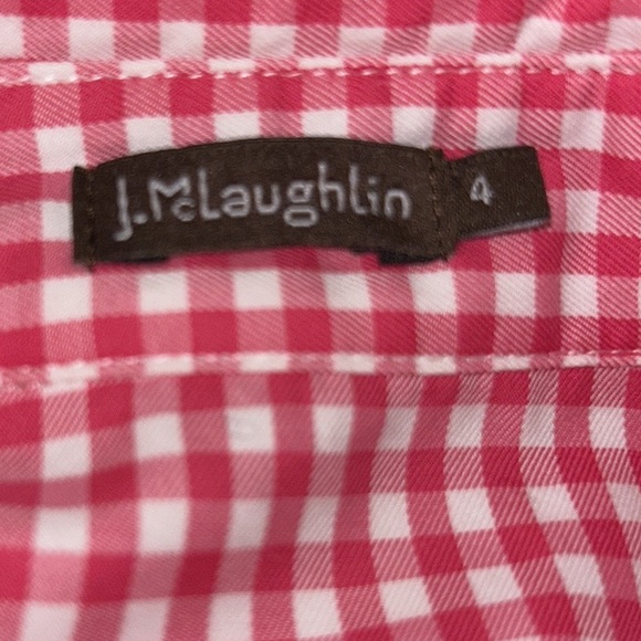 J. McLaughlin Pink & White Gingham Button Down Shirt - 4 - Picture 9 of 12